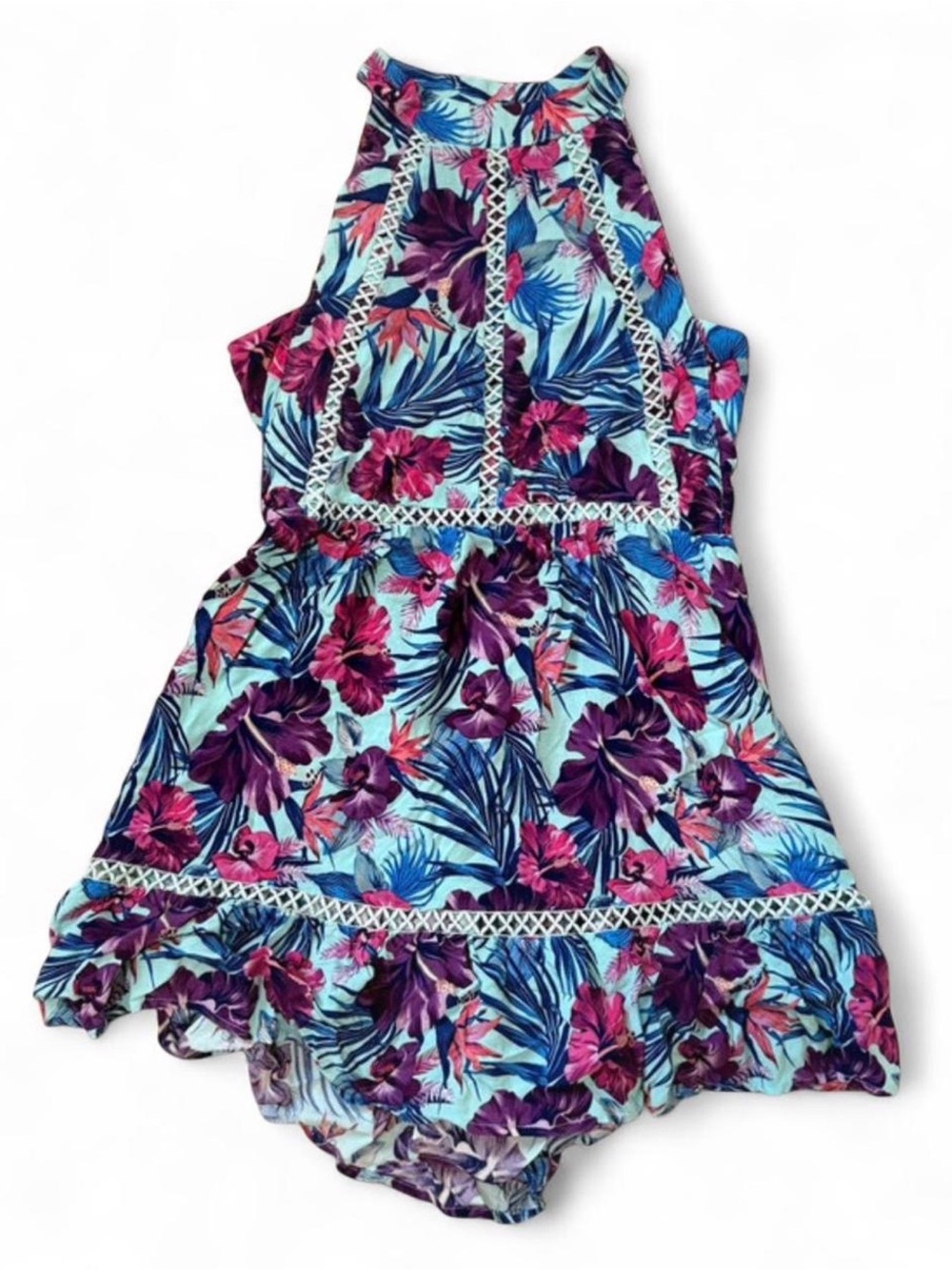 Anthropologie Sunday Mi Amor‎ Tropical Floral Halter Dress XS